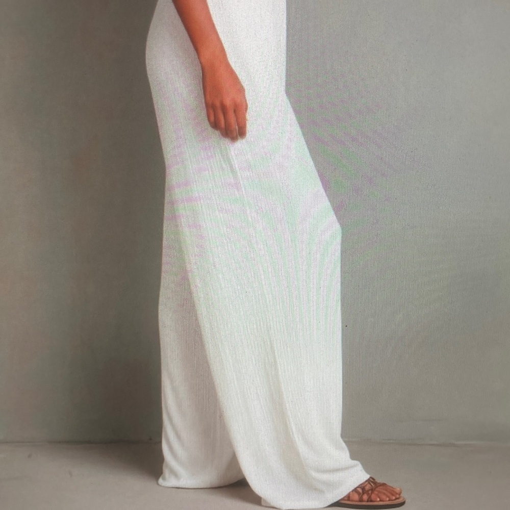 White Halter Neck Wide-Leg Jumpsuit - Picture 4 of 4